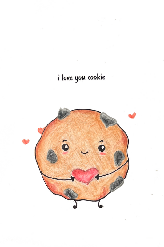 I Love You Cookie Card