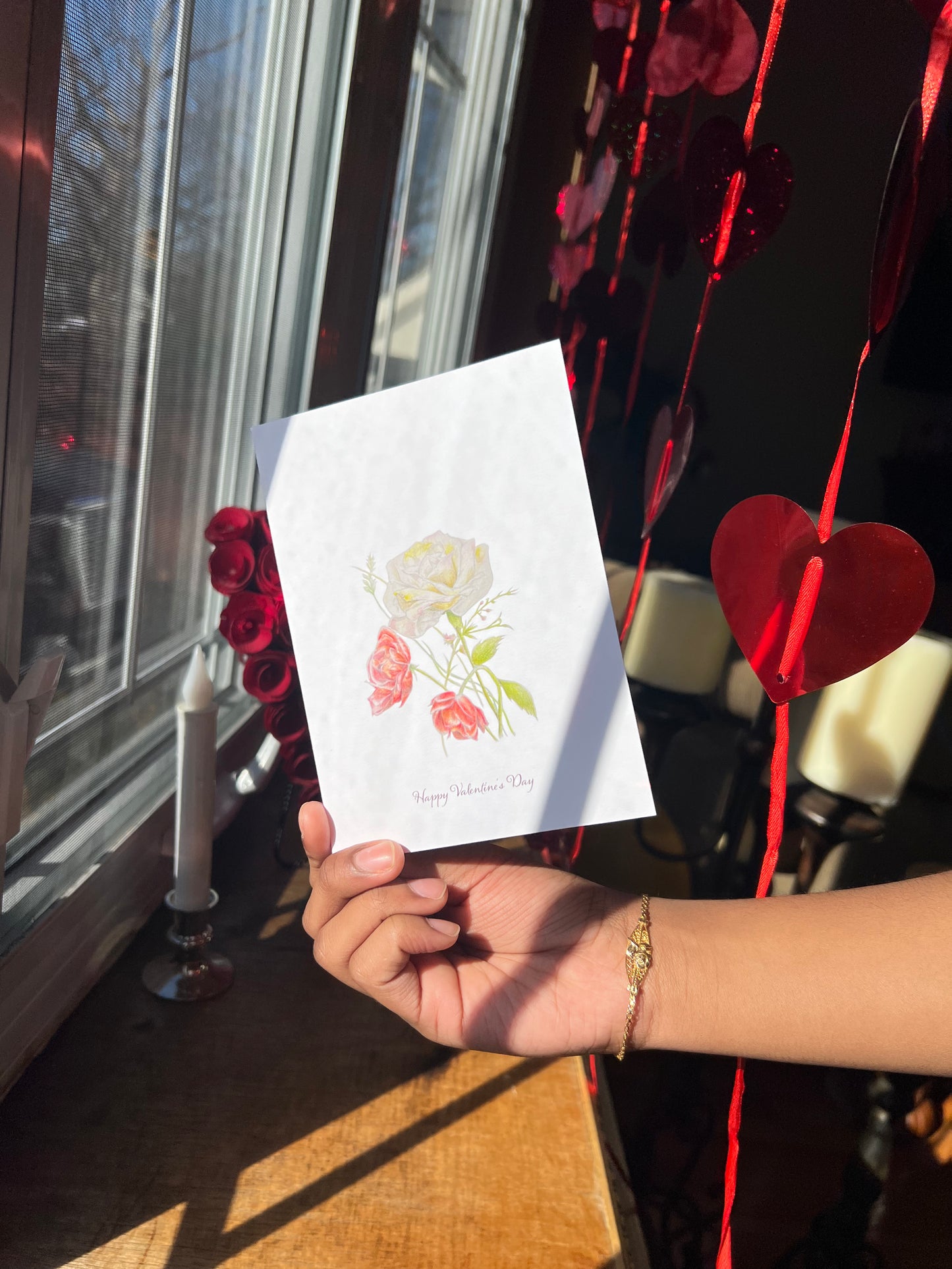 Valentine Flowers Card